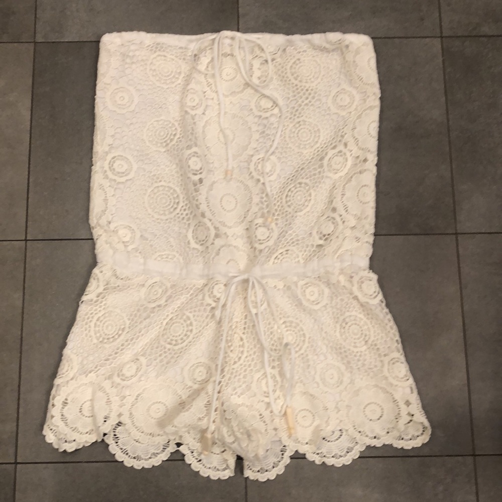 Michelle Jonas Beach Crocheted One Piece Romper